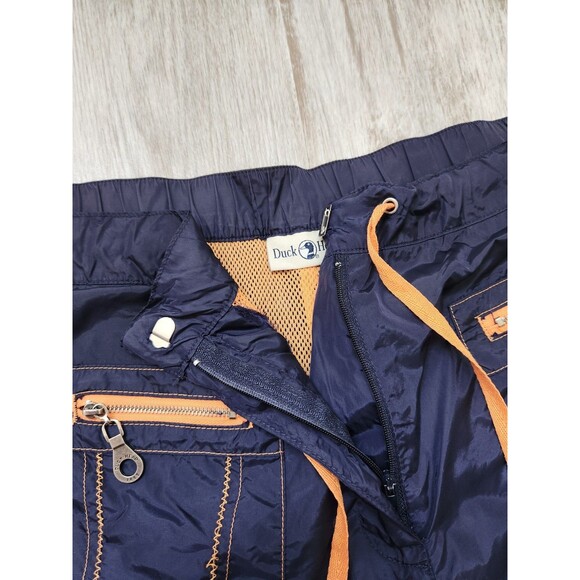 Duck Head Lightweight Lined Pants Navy Orange Drawstring Pockets Sz M - Picture 5 of 13